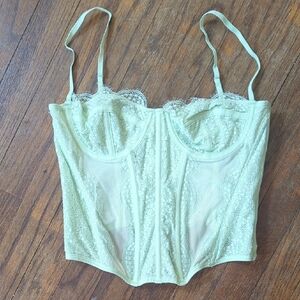 Lace Bustier Top in Mint Green